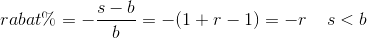 rabat\%=-\frac{ s-b }{b}=-(1+r-1)=-r\; \; \; \; s<b
