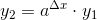 y_2=a^{\Delta x}\cdot y_1