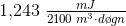 1{,}243\; \tfrac{mJ}{2100\; m^3\cdot d\o gn}