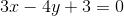3x-4y+3=0