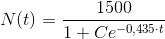 N(t)=\frac{1500}{1+Ce^{-0{,}435\cdot t}}