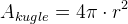 A_{kugle}=4\pi \cdot r^2