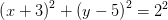 \left (x+3 \right )^2+\left (y-5 \right )^2=2^2