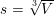 \small s=\sqrt[3]{V}