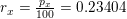 \small \small r_x=\tfrac{p_x}{100}=0{.}23404