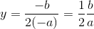 y=\frac{-b}{2(-a)}=\frac{1}{2}\frac{b}{a}