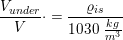 \small \frac{V_{under}}{V}\cdot=\frac{ \varrho _{is} }{1030\; \tfrac{kg}{m^3}}