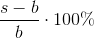 \frac{s-b}{b}\cdot 100\%