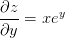 \frac{\partial z}{\partial y}=xe^y
