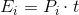 E_{i}=P_{i}\cdot t