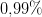 0{,}99\%