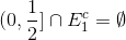 (0,\frac{1}{2}] \cap E_1^c = \emptyset