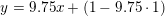 \small y=9{.}75x+(1-9{.}75\cdot 1)
