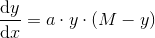 \frac{\mathrm{d} y}{\mathrm{d} x}=a\cdot y\cdot (M-y)