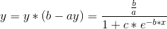 y´=y*(b-ay)=\frac{\frac{b}{a}}{1+c*e^{-b*x}}