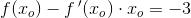 f(x_o)-f{\, }'(x_o)\cdot x_o=-3