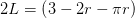 2L=\left (3-2r-\pi r \right )