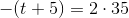 -(t+5)=2\cdot 35