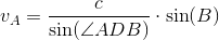 v_A=\frac{c}{\sin(\angle ADB)}\cdot \sin(B)
