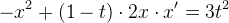 -x^2+(1-t)\cdot 2x\cdot x{}'=3t^2