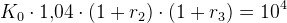 K_0\cdot 1{,}04\cdot (1+r_2)\cdot (1+r_3)=10^4