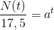 \frac{N(t)}{17,5}=a^t