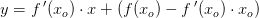 y=f{\, }'(x_o)\cdot x+\left ( f(x_o) -f{\, }'(x_o)\cdot x_o\right )