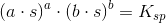 \left ( a\cdot s \right )^a\cdot \left ( b\cdot s \right )^b=K_{sp}