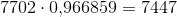 7702\cdot 0{,}966859=7447