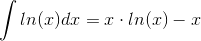 \int ln(x) dx = x\cdot ln(x)-x