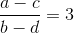 \frac{a-c}{b-d}=3