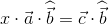 x\cdot \vec{a}\cdot \widehat{\vec{b}}=\vec{c}\cdot \widehat{\vec{b}}