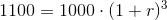 1100=1000\cdot (1+r)^3