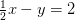 \tfrac{1}{2}x-y=2