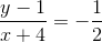 \frac{y-1}{x+4}=-\frac{1}{2}