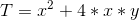 T=x^2+4*x*y