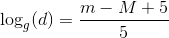 \log_g(d)=\frac{m-M+5}{5}