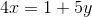 4x=1+5y