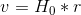 v=H_0 *r