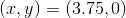 (x,y)=(3.75,0)