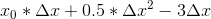 x_0*\Delta x+0.5*\Delta x^2-3\Delta x