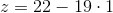 z=22-19\cdot 1