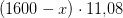 (1600-x)\cdot 11{,}08