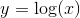 y=\log(x)