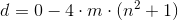 d=0-4\cdot m\cdot (n^2+1)