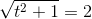 \sqrt{t^2+1}=2