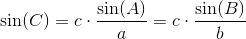 \sin(C)=c\cdot \frac{\sin(A)}{a}=c\cdot \frac{\sin(B)}{b}