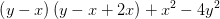 \left ( y-x \right )\left ( y-x +2x\right )+x^2-4y^2
