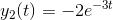 y_2(t) = -2e^{-3t}