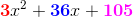 \mathbf{\color{Red} 3}x^2+\mathbf{\color{Blue} 36}x+\mathbf{\color{Magenta} 105}